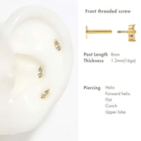 Tiny Pavé Duo Studs