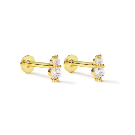 Tiny Pavé Duo Studs