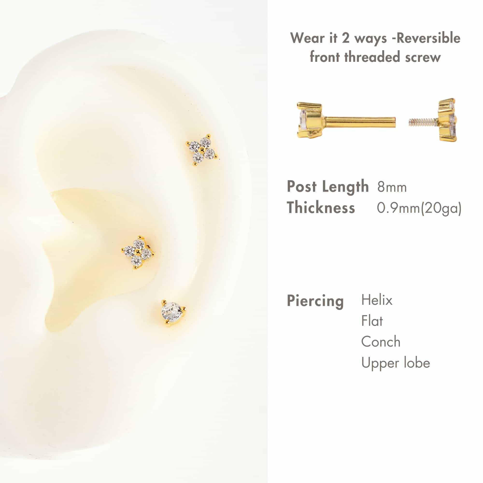 Pavé + Flor Flat Back Studs