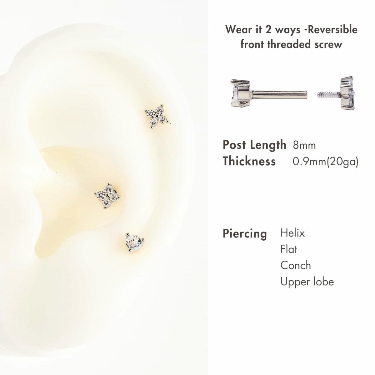 Pavé + Flor Flat Back Studs