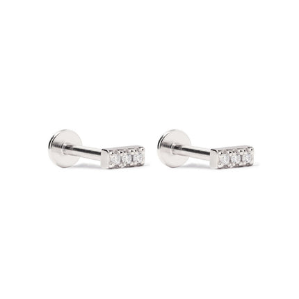 Tiny Pavé Bar Flat Back Studs