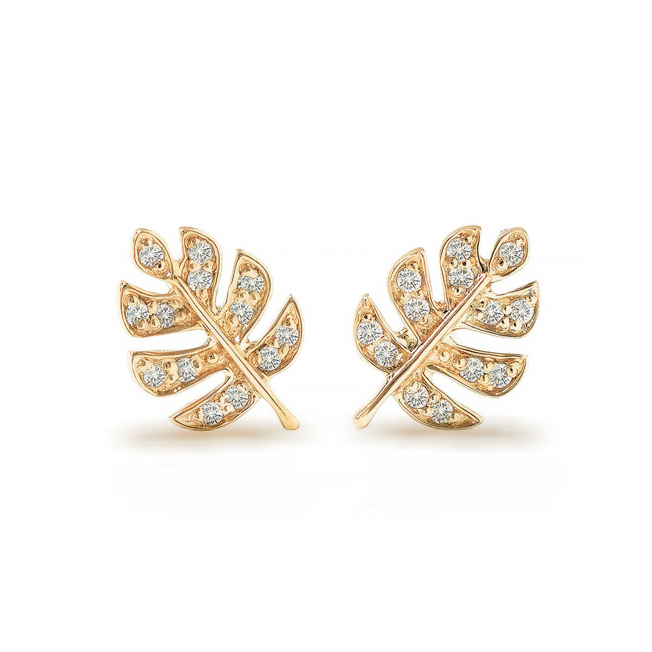 Monstera Pavé Studs