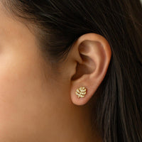 Monstera Pavé Studs