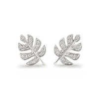 Monstera Pavé Studs