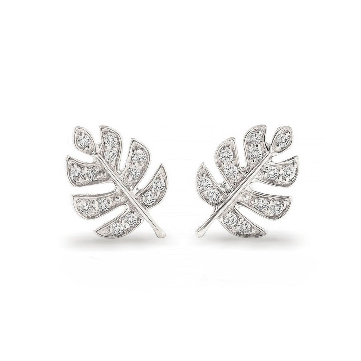 Monstera Pavé Studs