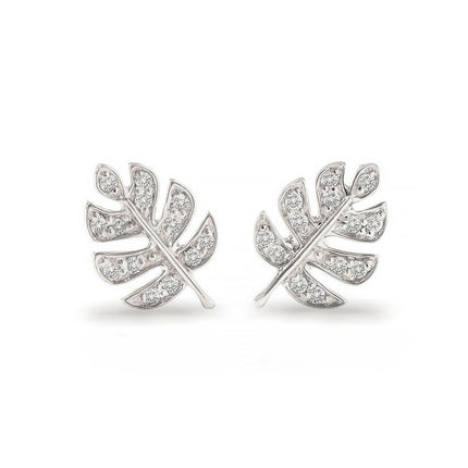 Monstera Pavé Studs