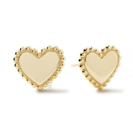 Bold Heart Beaded Studs