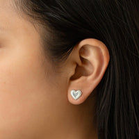 Bold Heart Beaded Studs