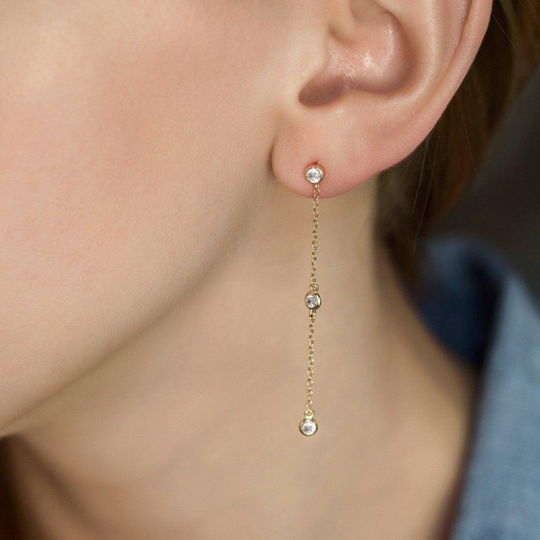 Dainty Crystal Drop Earrings, Earrings - AMY O. Jewelry