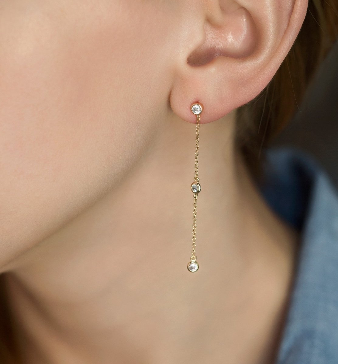 Dainty Crystal Drop Earrings, Earrings - AMY O. Jewelry