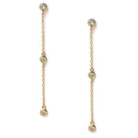 Dainty Gold Crystal Drop Earrings