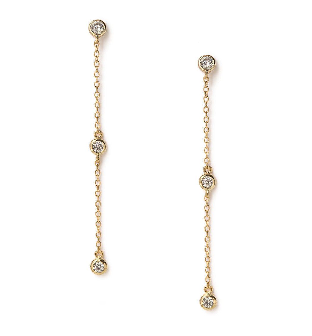 Dainty Gold Crystal Drop Earrings