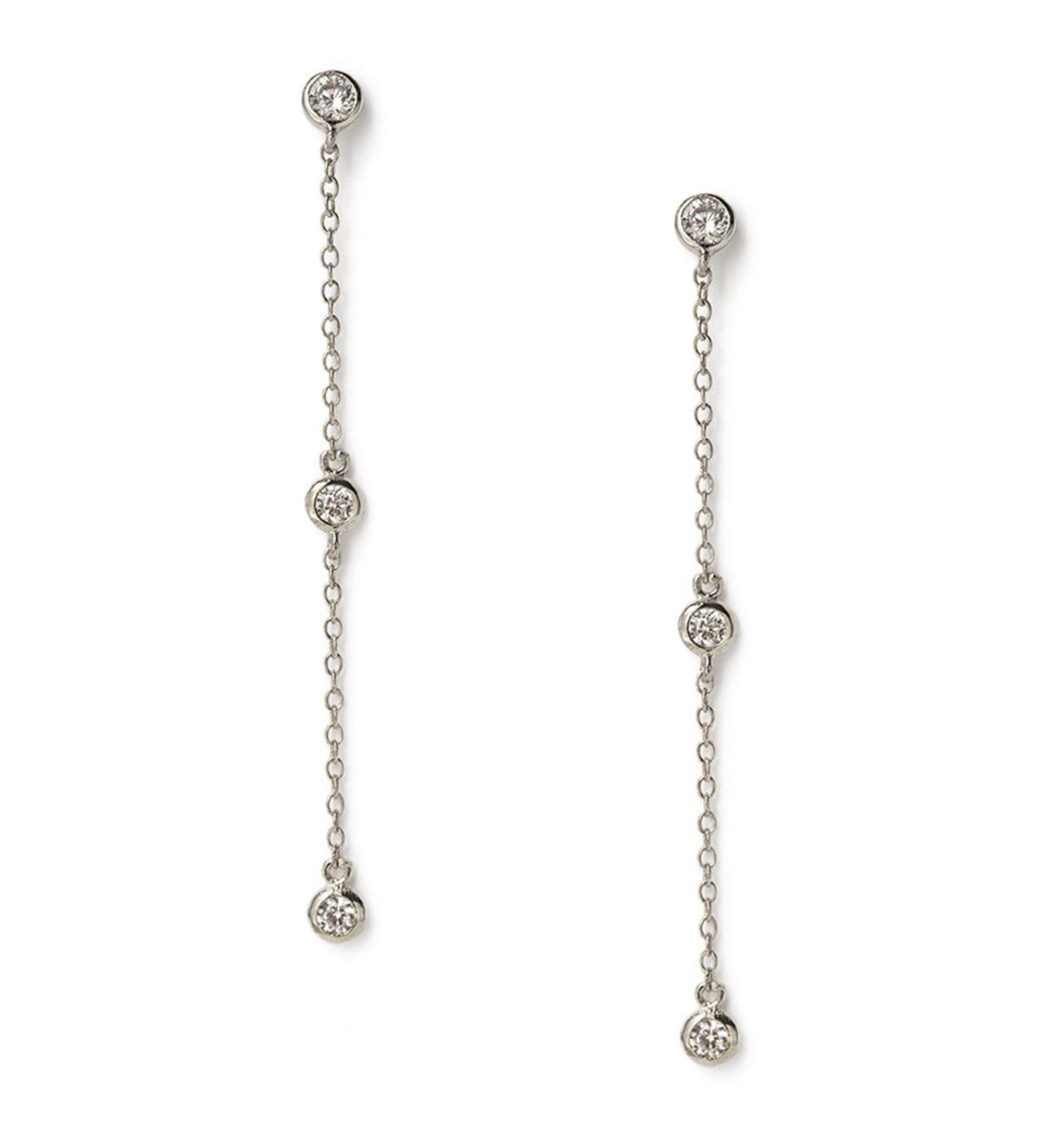 Sterling Silver Crystal Drop Earrings