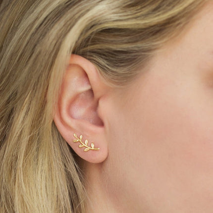 Leaf Ear Climber Earrings