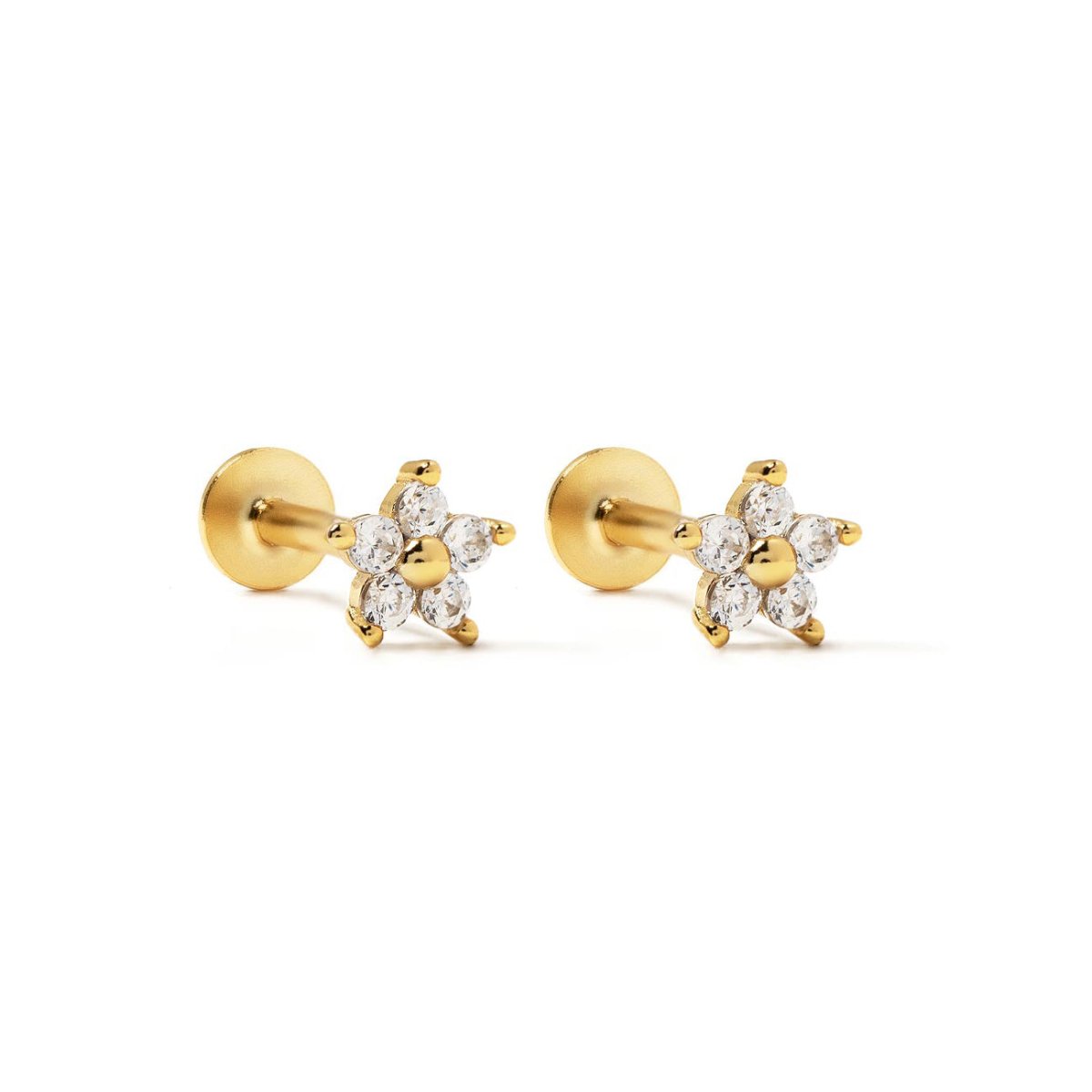 Crystal Flower Flat Back Studs