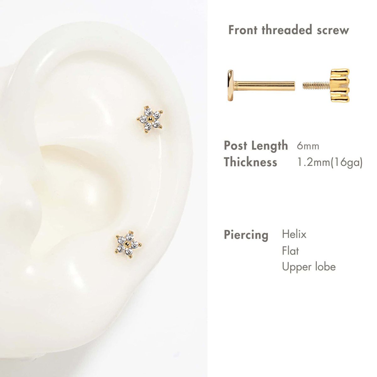 Crystal Flower Flat Back Studs