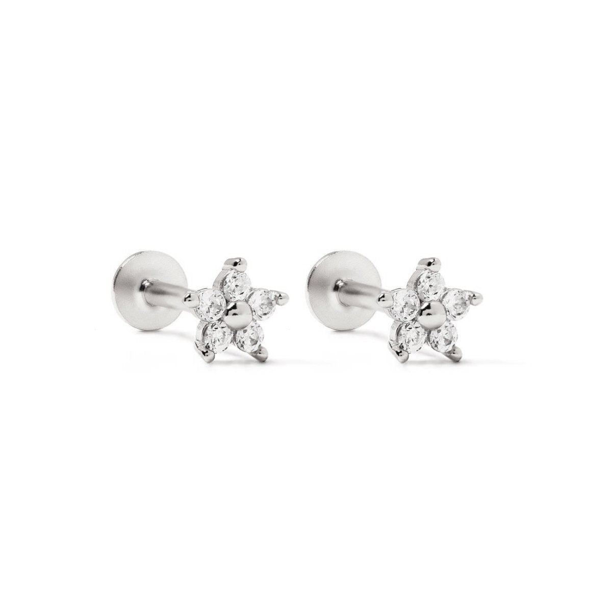 Crystal Flower Flat Back Studs