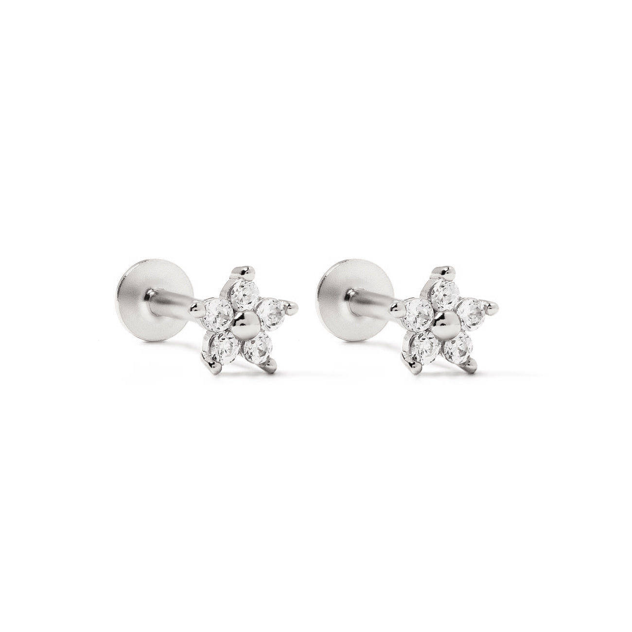 Crystal Flower Flat Back Studs