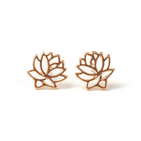 Rose Gold Lotus Stud Earrings