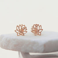 Lotus Flower Stud Earrings