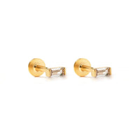 Crystal Baguette Flatback Studs