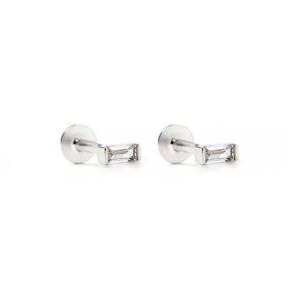 Crystal Baguette Flatback Studs