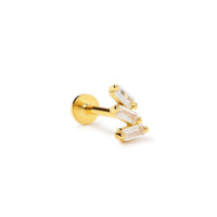 Tri Baguette Flat Back Stud