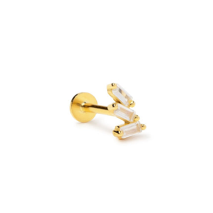 Tri Baguette Flat Back Stud