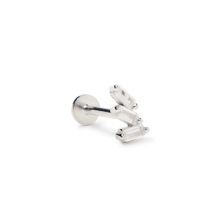 Tri Baguette Flat Back Stud