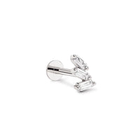 Tri Baguette Flat Back Stud