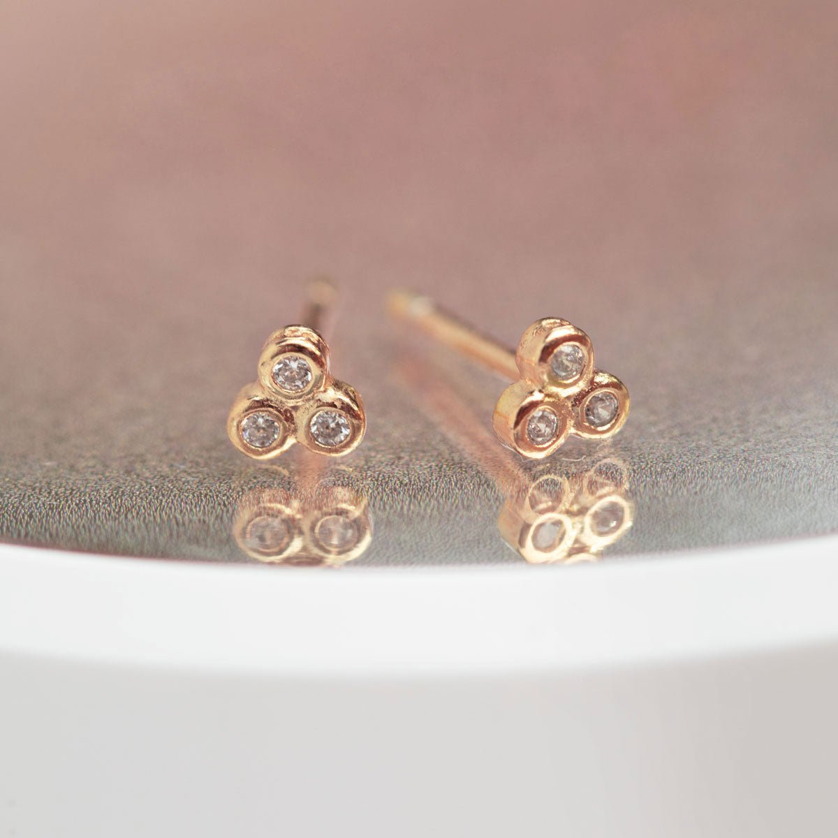 Tiny Clover Stud Earrings