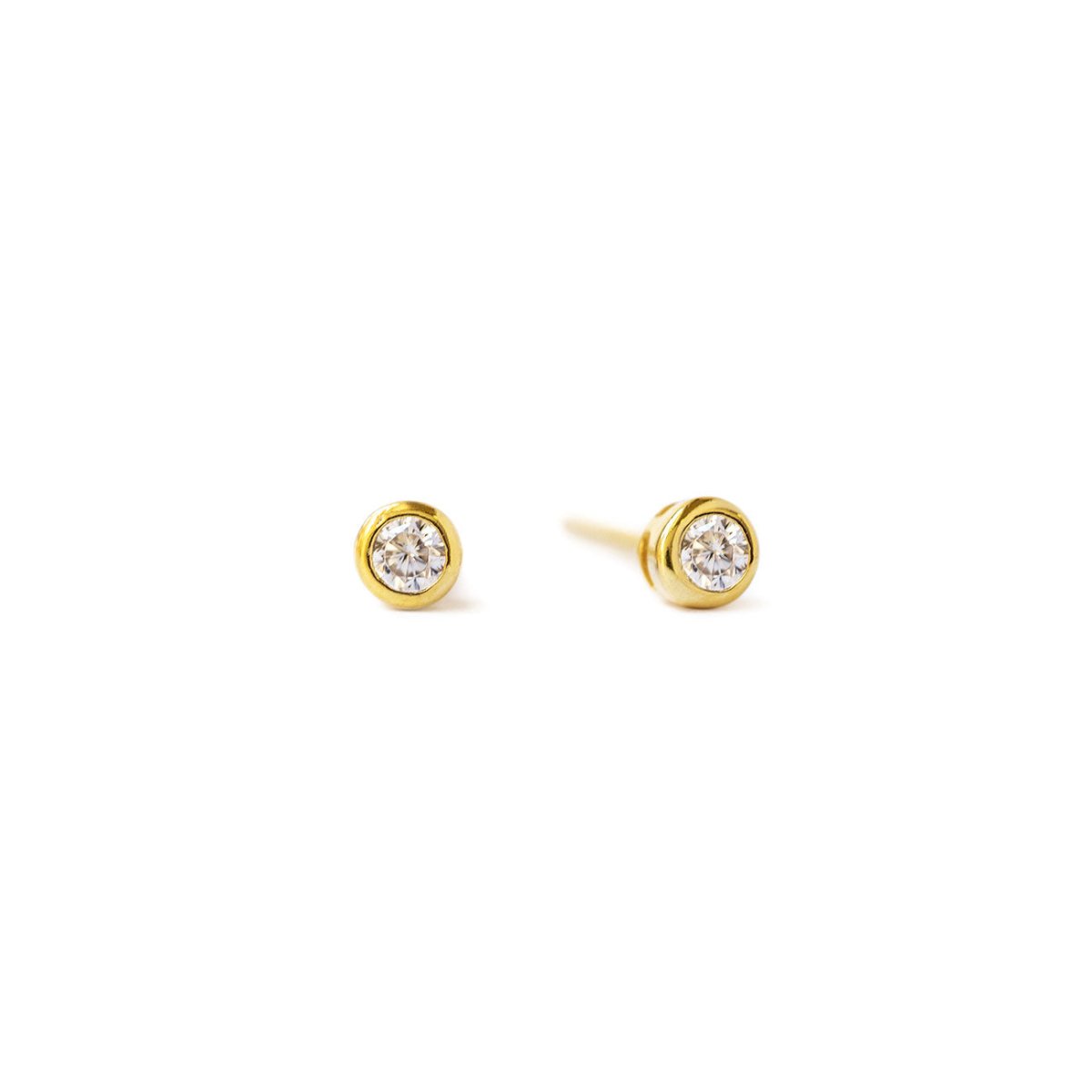 Bezel Stud Earrings