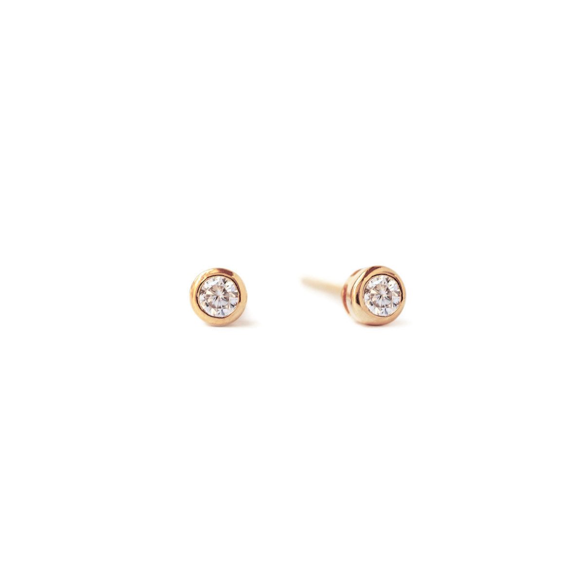 Bezel Stud Earrings