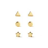 Tiny Star Circle Triangle Studs Set