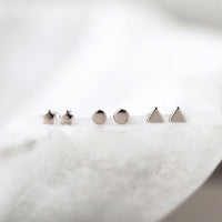 Tiny Star Circle Triangle Studs Set