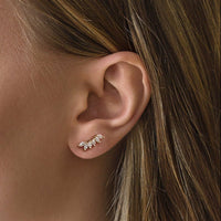 Gold CZ Crystal Ear Climbers