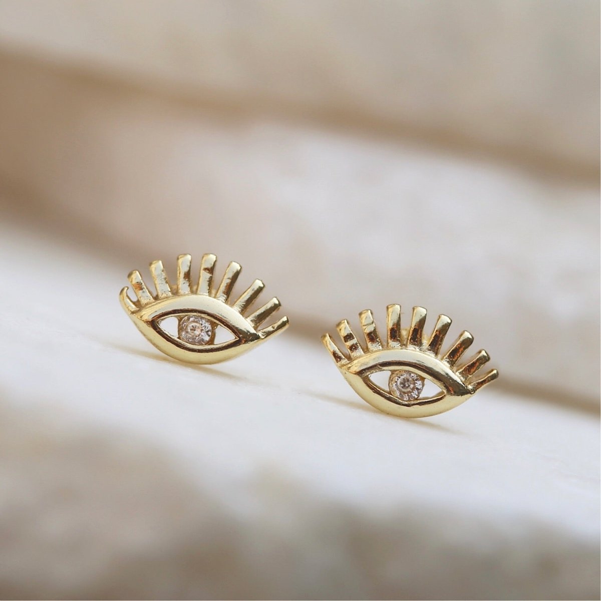 Hamsa Eye Stud Earrings, Earrings - AMY O. Jewelry