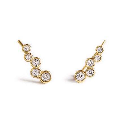 Pavé Cluster Ear Climbers