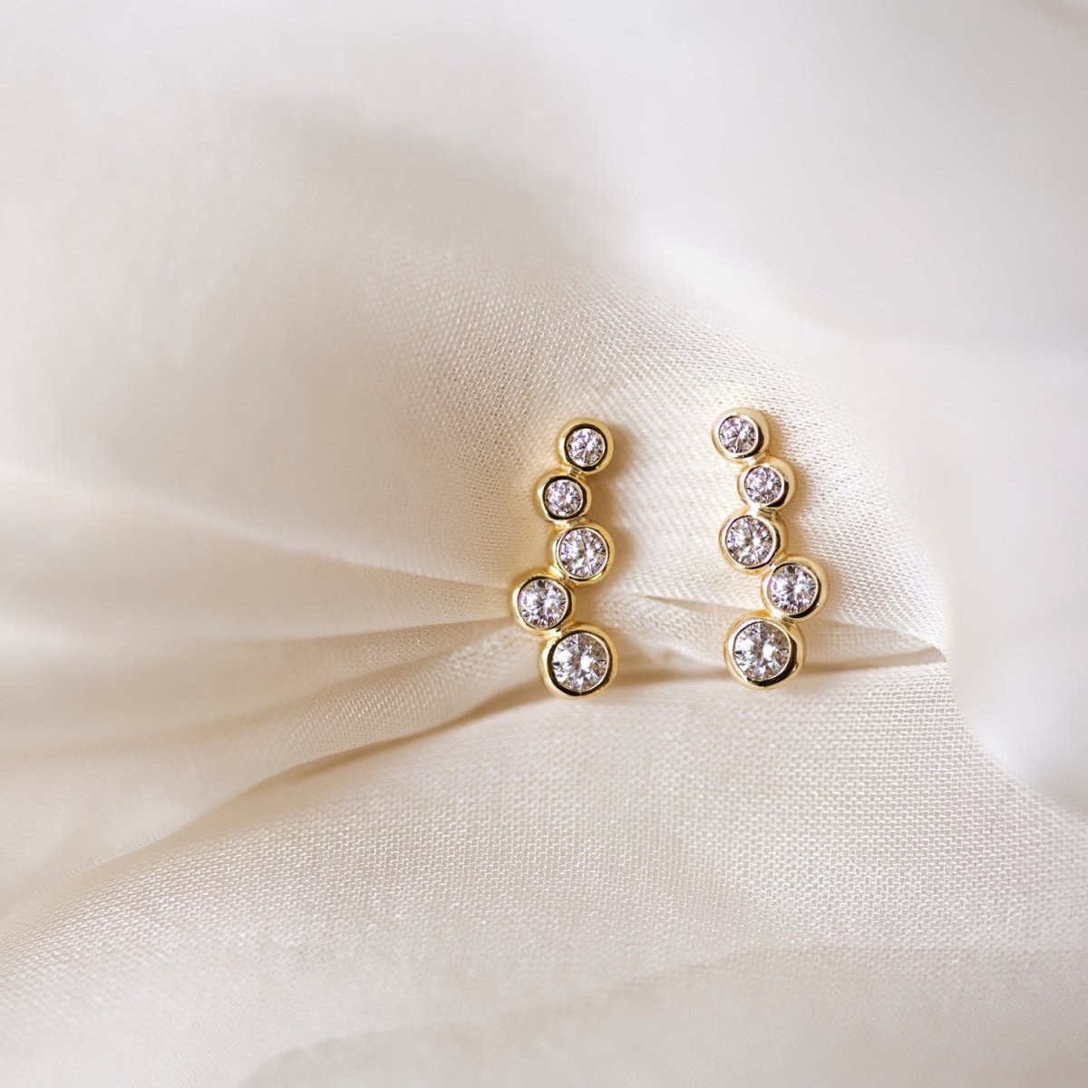 Pave Cluster Ear Climbers, Earrings - AMY O. Jewelry