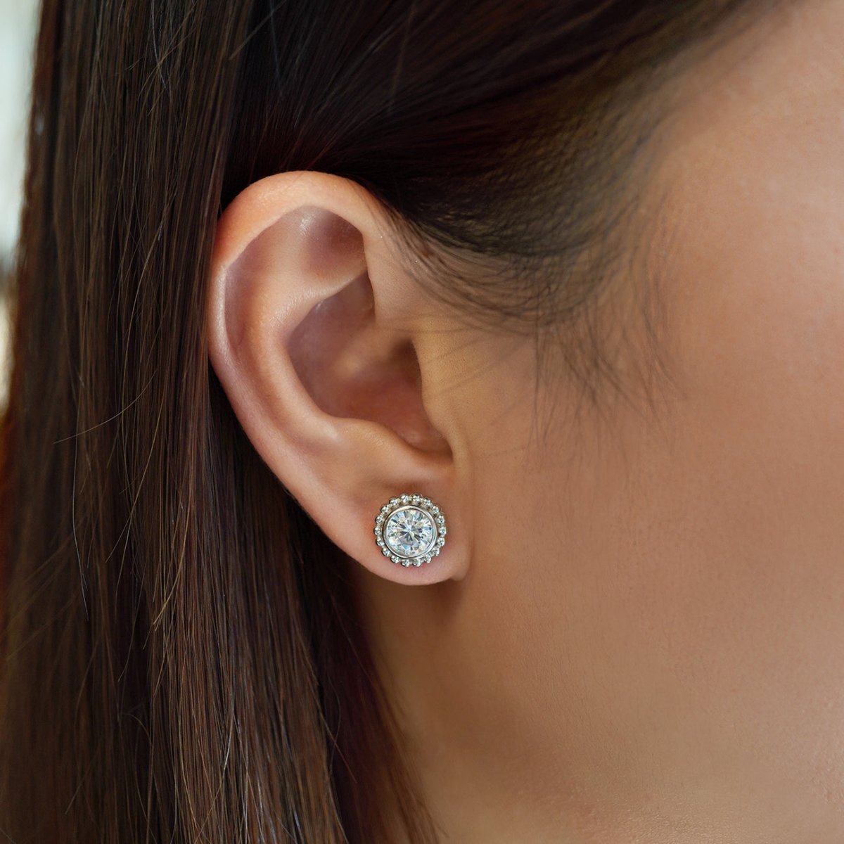 Crystal Beaded Halo Studs