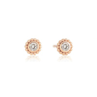 Tiny Crystal Bead Halo Studs