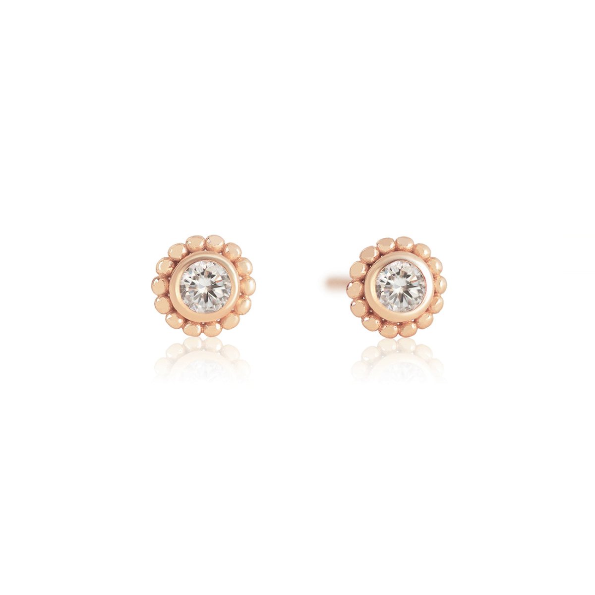 Tiny Crystal Bead Halo Studs