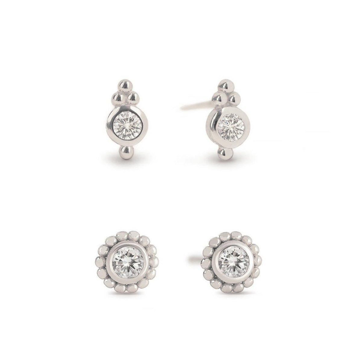 Mini Crystal Beaded Studs Set