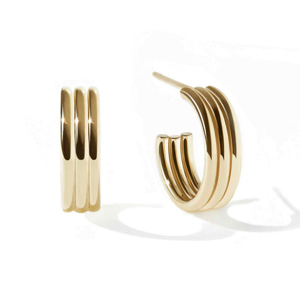14K Gold Hoop Earrings, Medium Gold Hoops, Solid Gold Hoops – AMYO