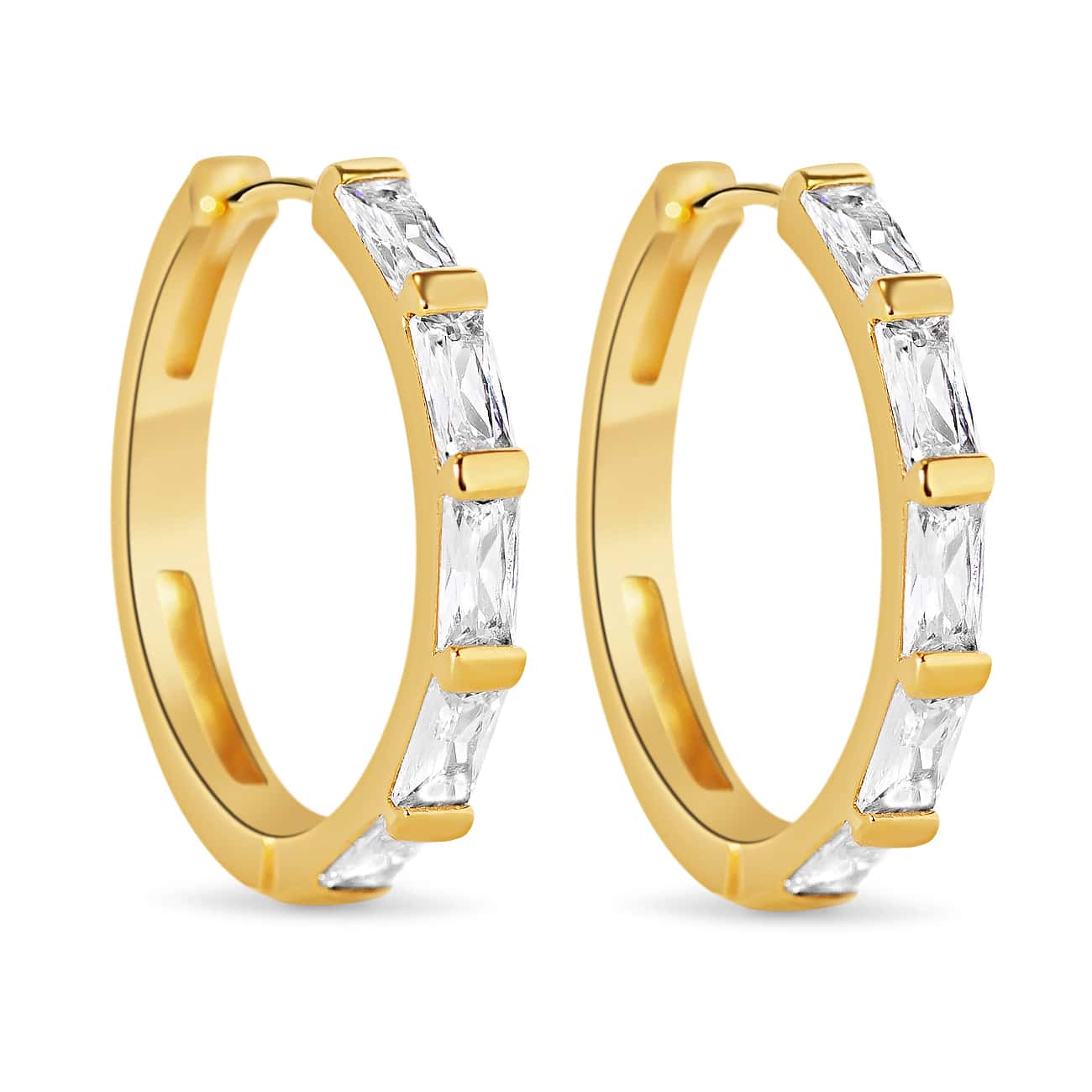 Thin Baguette Statement Hoops