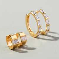 Thin Baguette Statement Hoops