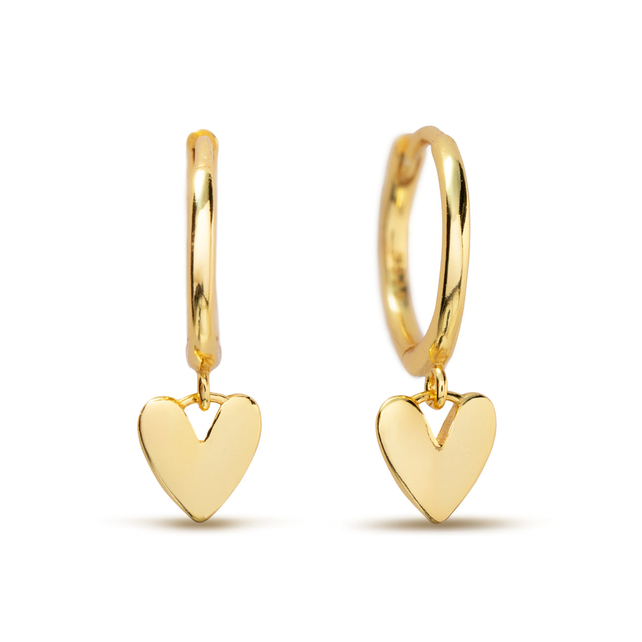 Dangling Heart Mini Hoops