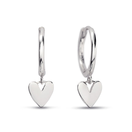 Dangling Heart Mini Hoops