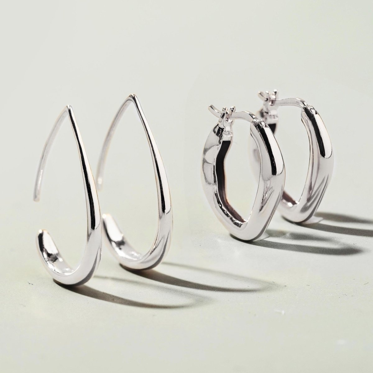 Minimalist Teardrop Hoops