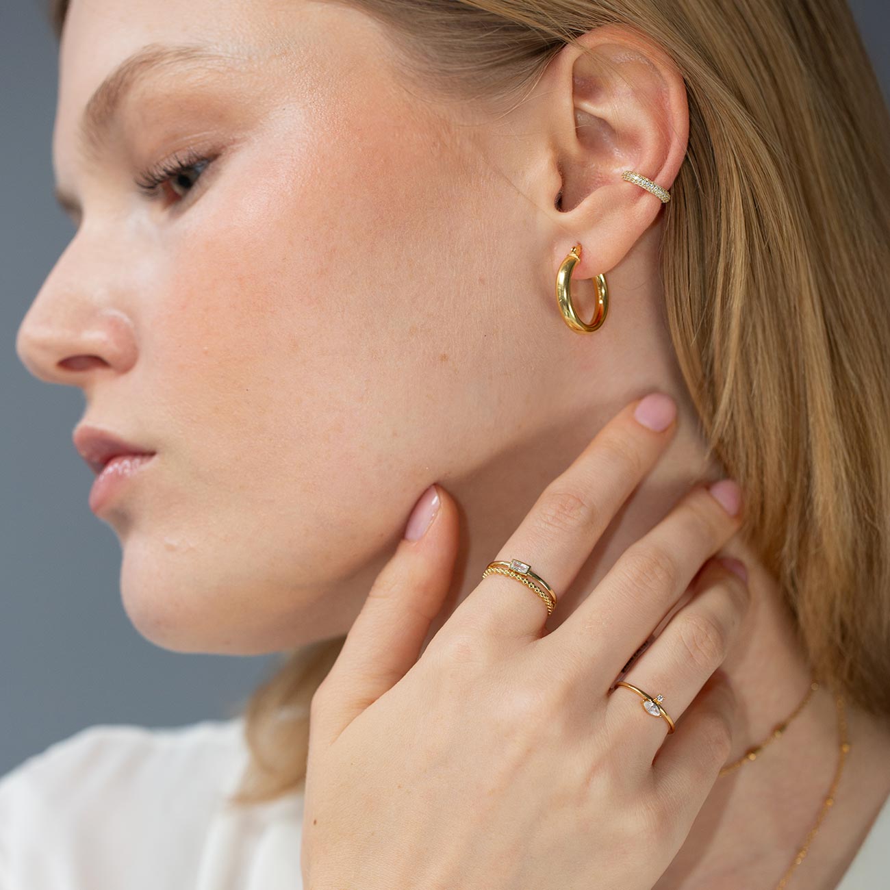 Marquise Band Ring White Zirconia